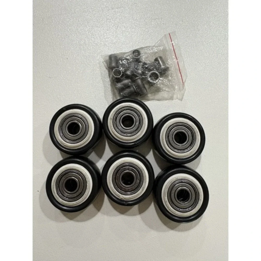 6Pcs 1.5 Inch‎ Black Polyurethane Caster Wheels with Screws for Furniture Repair